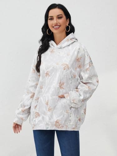 Dsewpaur Camo Fleece Hoodie For Men Women Long Sleeve Drop Shoulder Oversized Hooded Sweatshirt Pullover With Pocket - Image 2
