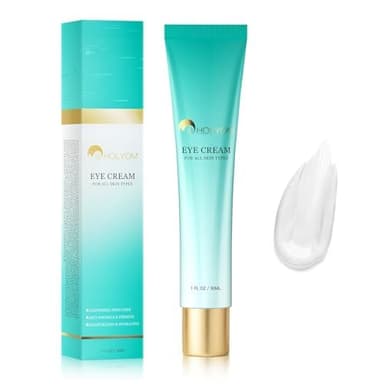 HOLYOM Advanced Eye Cream for Dark Circles - Targeted Solution for Wrinkles, Puffiness, and Firmness - Proven Efficacy with Cynanchum Atratum, and Natural Infusions (30ml)