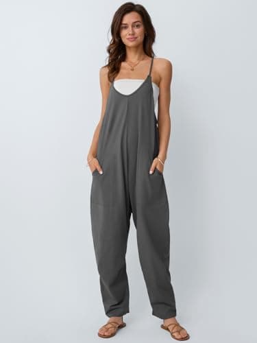 AUTOMET Jumpsuits for Women Casual Summer Outfits Rompers Comfy Beach Vacation Trendy Overalls Jumpers Fashion Clothes 2025 DarkGrey M - Image 2