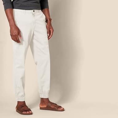 Amazon Essentials Men's Straight-Fit Chino Jogger Pant, Stone, Large - Image 2