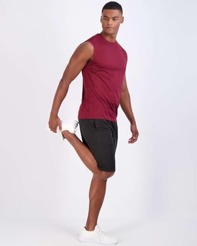 Men's Mesh Tank Top Quick Wicking Jersey Sleeveless Muscle Active Performance Sport Basketball Beach Gym Workout Running Training Fitness Athletic Bodybuilding Undershirt Breathable- Set 8, XL - Image 5