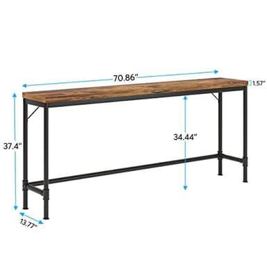 LITTLE TREE 70.9 Inch Extra Long Console Table, Narrow Long Sofa Table for Living Room - Image 3