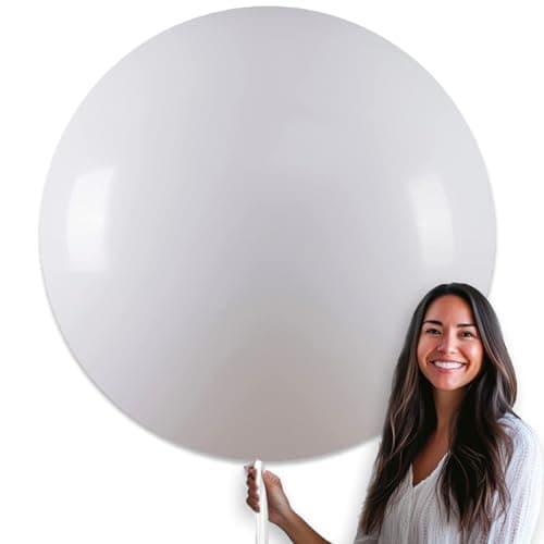 PartyWoo White Balloons 4pcs 36 Inch Extra Large Big Jumbo Giant Matte White Latex Helium Balloons for Wedding Bridal Graduation Engagement Baby Shower Birthday Tea Party Decorations White-Y13 - Image 1