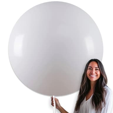PartyWoo White Balloons 4pcs 36 Inch Extra Large Big Jumbo Giant Matte White Latex Helium Balloons for Wedding Bridal Graduation Engagement Baby Shower Birthday Tea Party Decorations White-Y13 - Image 1
