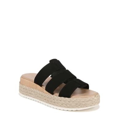 Dr. Scholl's Shoes Womens Electric Espadrille Sandal Black Microfiber 7.5 M