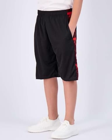 Real Essentials Boys Workout Quick Dry Shorts Youth Clothes Mesh Active Athletic Basketball Soccer Kids Pockets Running Teen Dry-Fit XL(18-20) 5-Pack - Image 3