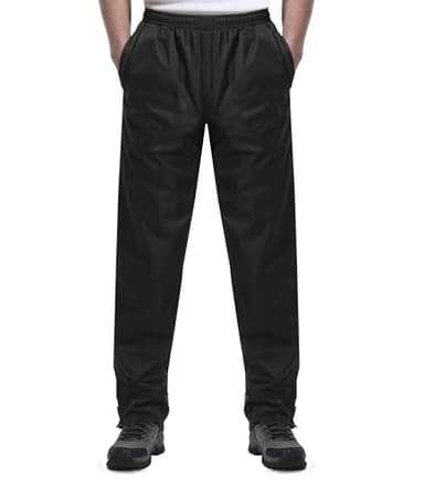 iCreek Men's Rain Pants Waterproof Over Pants Windproof Lightweight Hiking Pants Work Rain Outdoor for Golf, Fishing (Black, Large/30 Inseam) - Image 1