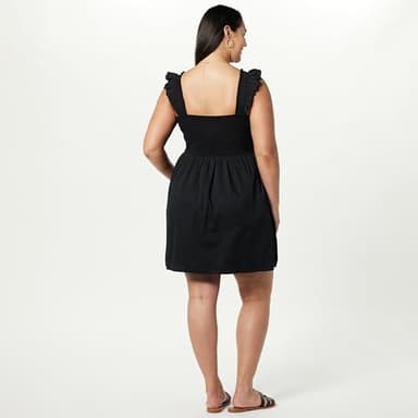 The Drop Women's Kari Ruffled-Shoulder Smocked Mini Dress Black, L - Image 6