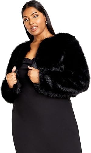 City Chic Women's Plus Size Jacket-Angelica, Black, 20 - Image 1