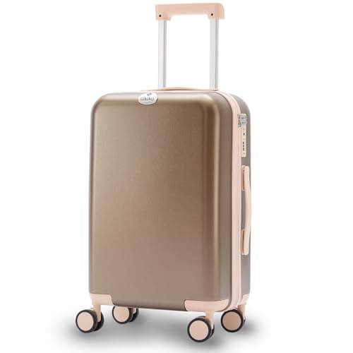 SIKIKU 20 Inch Carry On Luggage for Women, Lightweight Hardside Suitcase with 360° Spinner Wheels, TSA Lock, Durable Luggage for Travel, Titanium Gold - Image 1