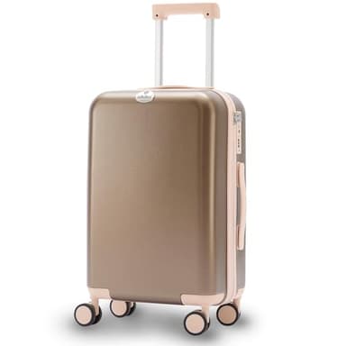 SIKIKU 20 Inch Carry On Luggage for Women, Lightweight Hardside Suitcase with 360° Spinner Wheels, TSA Lock, Durable Luggage for Travel, Titanium Gold - Image 1