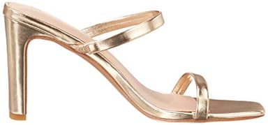 The Drop Women's Avery Square Toe Two Strap High Heeled Sandal, Gold, 9.5 - Image 7