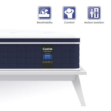 Coolvie Queen Mattress Firm, Strong Coils Hybrid Mattresses for Extra Lumbar & Hip Support, Cooling Knit Fabric Cover- CertiPUR-US® Certified Foam/ 80x60x12, 12 Inch Mattress Queen Size in a Box - Image 9
