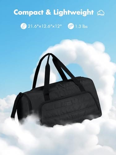 Lekebobor Gym Bag for Women, Puffer Travel Duffel Bag With Shoes Compartment & Shoulder Strap, Carry On Duffle Bag For Weekender, Travel, Sport - Image 5