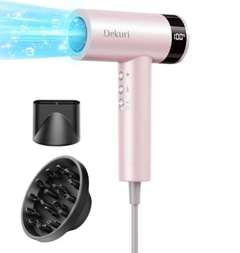 Dekuri Hair Dryer, 110,000 RPM High-Speed Fast Drying Blow Dryer, 200 Million Ionic Lightweight Hairdryer with Diffuser, Magnetic Nozzle, 4 Temps & 3 Speeds, Low Noise for Women & Men (Pink) - Image 1