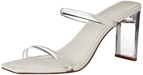 The Drop Women's Avery Square Toe Two Strap High Heeled Sandal, Clear Heel, 7 - Image 1