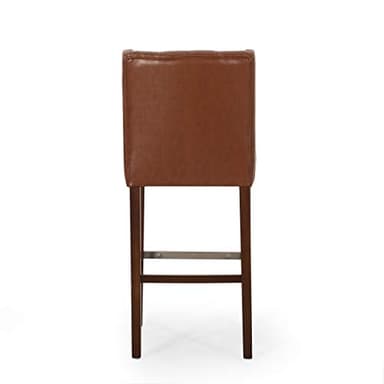 Christopher Knight Home Spencer Contemporary Wingback Barstools (Set of 2), Cognac Brown and Espresso, Faux Leather - Image 9
