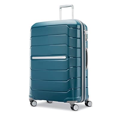 Samsonite Freeform 2-Piece Luggage Set - Carry-On & Large Checked Luggage with Dual Spinner Wheels - Durable Polypropylene Hardshell - TSA Lock, Airline-Approved - Expandable Hard Shell - Dark Teal - Image 3