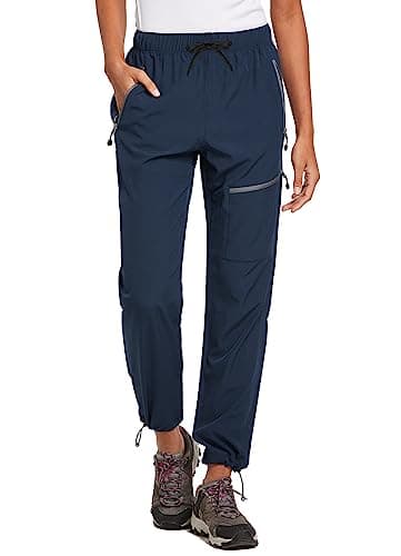 baleaf Travel Pants Women Hiking Long Tall Lightweight Quick Dry Water Resistant Cargo Pants 31'' Navy Blue Size L - Image 1