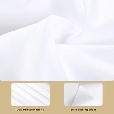 Fixwal White Tablecloth Rectangle 60 x 102 Inch, 2 Pack 6ft Polyester Fabric Table Cloths Rectangular Table Covers for Party, Banquet, Dining, Birthday, Wedding - Image 4