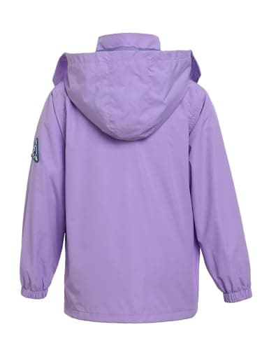 SaphiRose Kids Rain Jacket Waterproof Raincoat Mesh Lined Coat with Removable Hood for Boys Girls (Purple,10-12 years) - Image 6