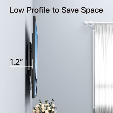 PERLESMITH UL Listed TV Mount for Most 37-82 inch TV, Universal Tilt TV Wall Mount Fits 16”- 24” Wood Stud with Loading 132 lbs & Max VESA 600x400mm, Low Profile Flat Wall Mount Bracket PSLTK1 - Image 5