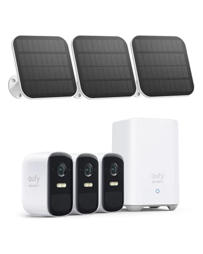 eufy Security, eufyCam 2C 3-Cam Kit with Solar Panel 2W, Security Camera Wireless Outdoor, Home Security System, HomeKit Compatibility, 1080p HD, IP67, Night Vision, Motion Only Alert, No Monthly Fee - Image 1