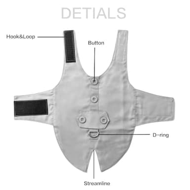 Bnibol Tuxedo Dog Collar for Wedding Engagement and Birthday, Formal Dog Bandana Collar Costume with Bow Tie and Adjustable Buckle,Suitable for Small Medium Large Dog. (Gray, XL) - Image 3