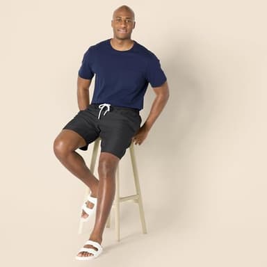 Amazon Essentials Men's 9" Swim Trunks with Mesh Lining, Pockets, Drawstring Closure, Black, Large - Image 7