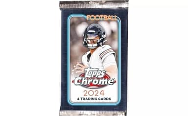 2024 Topps Chrome Football 7-Pack Trading Card Blaster Box (1 Prism Refractor Per Box) - Image 2