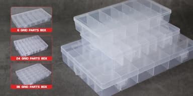 2Pcs Clear Visible Plastic Storage Box- Rectangular Storage Box, Suitable For Beads, Screws Hardware Accessories Organizer Box Art DIY, Crafts, Jewelry, Fishing Tackle, With Label Stickers (36Grids) - Image 4