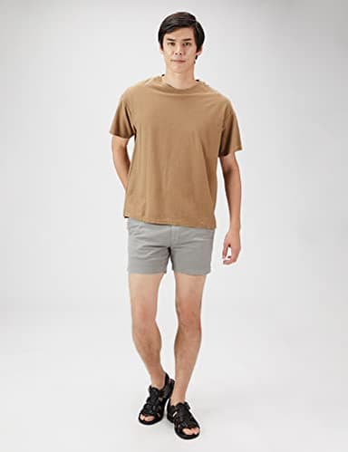 Amazon Essentials Men's Slim-Fit 5" Flat-Front Comfort Stretch Chino Short (Previously Goodthreads), Light Grey, 28 - Image 3