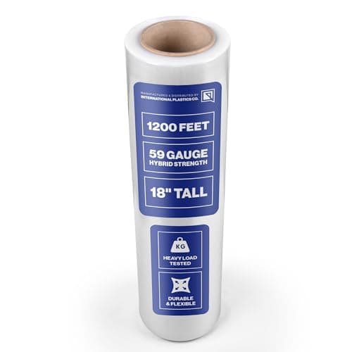 International Plastics Co. 18" Plastic Stretch Film Wrap 1200 feet 500% Stretch Ability - Image 1