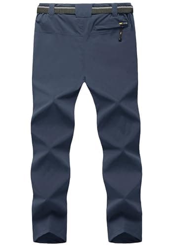 TBMPOY Men's Lightweight Hiking Pants Quick Dry Mountain Fishing Camping Travel Outdoor Pants Thin Denim Blue XL - Image 2