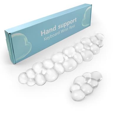 Gel Cloud Keyboard and Mouse Wrist Rest, Cute Wrist Support and Arm Support Keyboard Rest for Keyboard and Mouse Typing Pain Relief,Suitable for Office/Computer/Laptop/Gaming(White) - Image 1