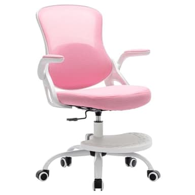 Kids Desk Chair,Ergonomic Study Chair with Adjustable Height,Swivel Mesh Desk Chair with Wheels,Home Office Chair for Children in Home Bedroom Pink - Image 7