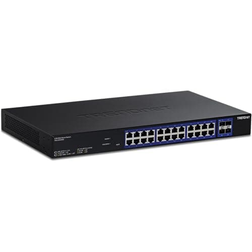 TRENDnet 28-Port Multi-Gig Web Smart Switch, TEG-3284WS, 24 x 2.5G Ports, 4 x 10G SFP+ Ports, Remote Cloud Management, NDAA TAA Compliant, 200Gbs, Lifetime Protection - Image 1