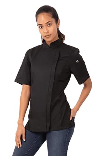 Chef Works Women's Springfield Chef Coat, Black, Medium - Image 1