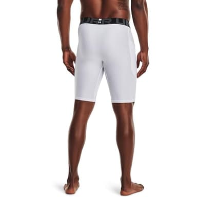 Under Armour Men's HeatGear Pocket Long Shorts , White (100)/Black, 3X-Large - Image 2