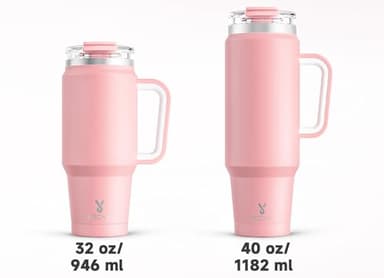 Meoky 40 oz Tumbler with Handle and Straw, Insulated Tumbler with Lid and Straw, Stainless Steel Travel Mug, Keeps Cold for 34 Hours, 100% Leak Proof, Fits in Car Cup Holder (Blush) - Image 8