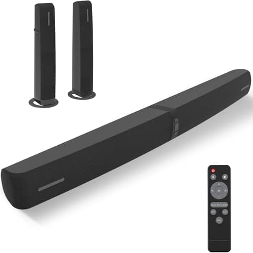 Assistrust Sound Bar for Smart TV, 90W Soundbar with Bluetooth/ARC/Optical/AUX Connect, Auto Volume Boost, 3 Equalizer Modes, 2 in 1 Detachable Soundbar for TV for TV/PC/Gaming/Projectors - Image 1