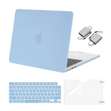 MOSISO Compatible with MacBook Air 13 inch Case 2025 2024 2023 2022 M4 A3240 M3 A3113 M2 A2681, Plastic Hard Shell&Keyboard Cover&Screen Film&Type C for MacBook Air 13.6 inch Case, Air Blue - Image 1