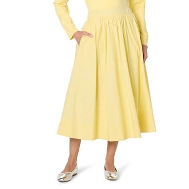 The Drop Women’s Arlo Full Maxi Cotton Skirt, Pale Banana, L - Image 1