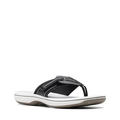 Clarks Women's Brinkley Jazz Flip Flop, Black Synthetic, 8 - Image 4