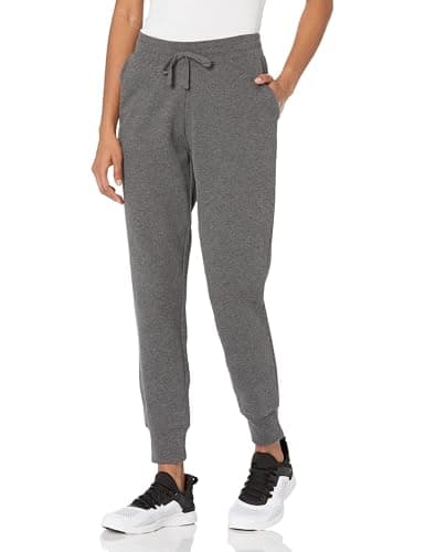 Amazon Essentials Women's Fleece Jogger Sweatpant (Available in Plus Size), Charcoal Heather, Small - Image 1