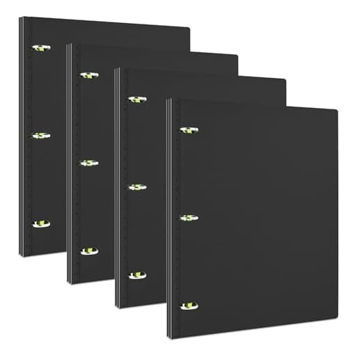 INFUN Telescoping 3 Ring Binder - 4PCS-Black,Portable Plastic 3 Ring Binder with Telescoping Spine, Binders with Foldable Front Cover Holds 8.5" x 11" Paper for School,Office and Homes - Image 1