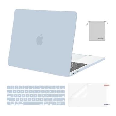 MOSISO Compatible with MacBook Pro 13 inch Case M2 2025, 2024, 2023, 2022-2016 A2338 M1 A2251 A2289 A2159 A1989 A1708 A1706, Plastic Hard Shell&Keyboard Cover&Screen Film&Storage Bag, Baby Blue - Image 1