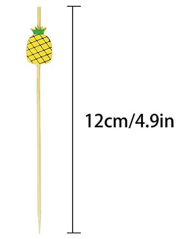 PuTwo Cocktail Picks Handmade Bamboo Toothpicks 100pcs 4.7" in Yellow Pineapples - Image 7