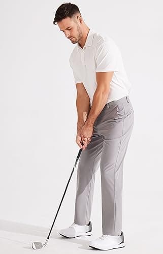 Libin Men's Golf Pants Classic Fit Flat Front Work Dress Pants 29" 31" 33" Stretch Casual Pants Lightweight with Pockets - Image 6