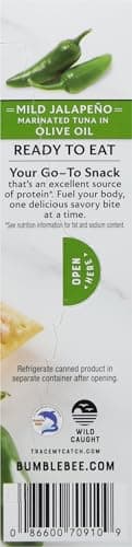 Bumble Bee Prime Protein on the Run Tuna Snack Kit, Pack of 12 - Gourmet Tuna Marinated in Olive Oil & Mild Jalapeno with Crackers and Serving Utensil - 20g of Protein Per Serving - Image 9